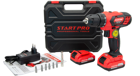 Акумуляторний шуруповерт Start Pro SCD4-12/2 : 12 V, А*год. 2, 1400 об/хв, Н*м 28 SCD4-12/2 фото