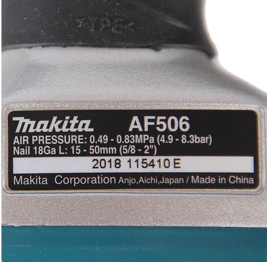 Цвяхозабивач пневматичний степлер для цвяхів (нейлер) Makita AF506 : 15-50мм пневматичний степлер для цвях 1588143893 фото