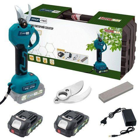 Секатор акумуляторний PROFI-TEC HES20BL (2акум.20В 2Аг/зарядний/кейс) 006307 фото