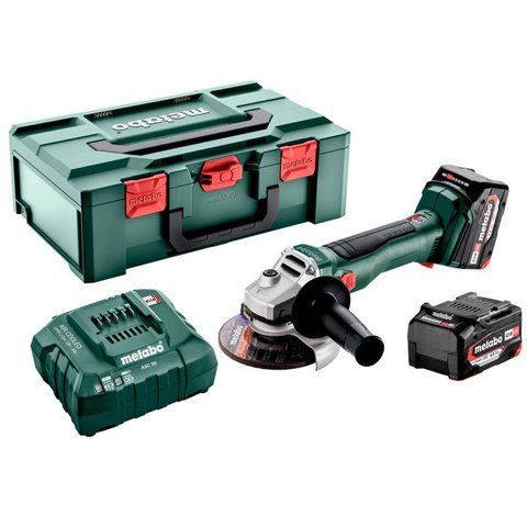 Потужна акумуляторна болгарка Metabo W 18 L BL 9-125 : з АКБ 2шт-18В/4,0Аг, 125мм диск (602374510) 602374510 фото