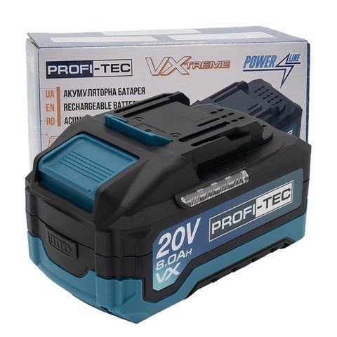 Акумулятор PROFI-TEC PT2080VX 007020 (20В 8Аг/високострумовий) 2758104116 фото