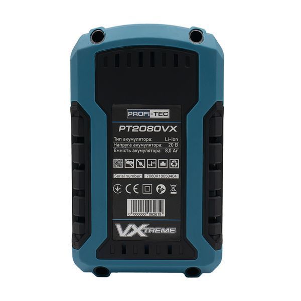Акумулятор PROFI-TEC PT2080VX 007020 (20В 8Аг/високострумовий) 2758104116 фото
