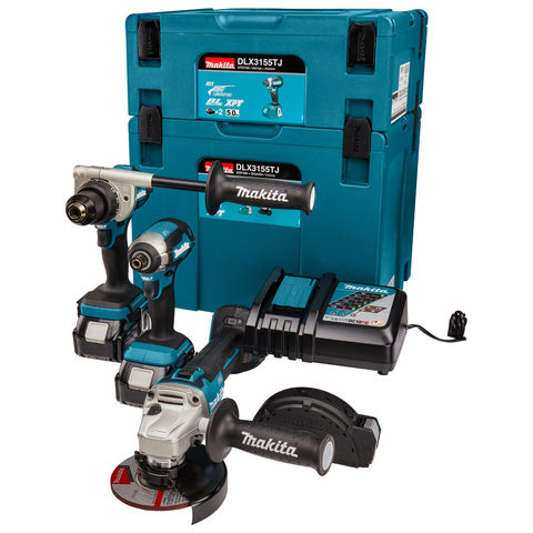 Набір інструментів Makita DLX3155TJ (DDF486, DTD153, DGA504) : дриль-шуруповерт, ударний гвинтоверт,болгарка DLX3155TJ фото