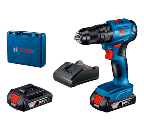 Акумуляторний ударний дриль-шурупокрут Bosch Professional GSB 185-LI із 2 акб GBA 18V 2.0Ah, з/п GAL 18V-20 у кейсі 06019K3100 фото