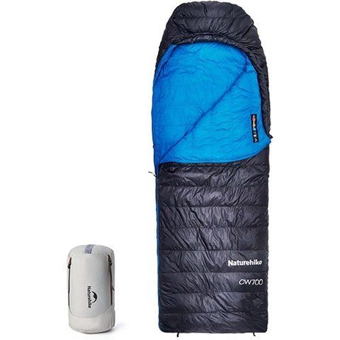 Спальник з натуральним пухом Naturehike CW700 CNK2450WS048, p-р M, чорно-блакитний 71506 фото
