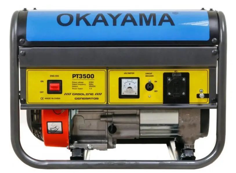 Потужний бензиновий генератор (електрогенератор) OKAYAMA PT-3500 : 2.8/3.0 кВт, 1 фаза, 4-тактний, мідна обмотка PT-3500 фото