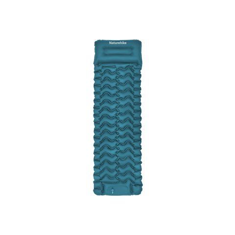 Матрац туристичний надувний одномісний Naturehike CNK2550WS019, 200х60х6.5 см, синій із вбудованою помпою для надування 71508 фото