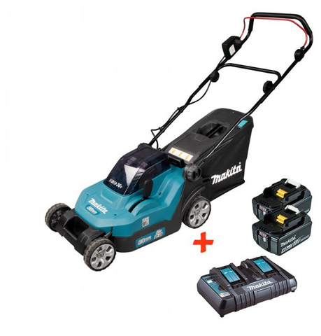 Професійна газонокосарка акумуляторна Makita DLM382CM2 : 18 В акумулятор 2 шт + зарядка DC18SH DLM382CM2 фото