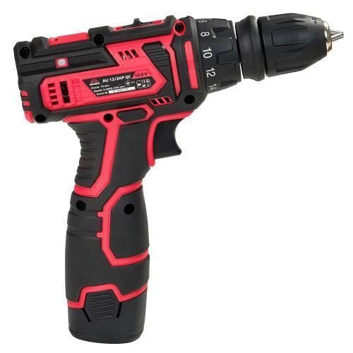 Дриль-шурупокрут акумуляторний Vitals AU 12/2KP QC: 12В, 1500А/г, 2 швидкості (400/1400), 26Нм, підсвітка,кейс 1621484940 фото