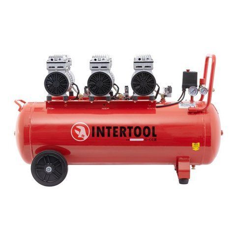Компресор INTERTOOL PT-0024, 100л, 3х0.75кВт, 220В, 8атм, 415 л/хв, безмасляний, 6 циліндрів 1505797384 фото