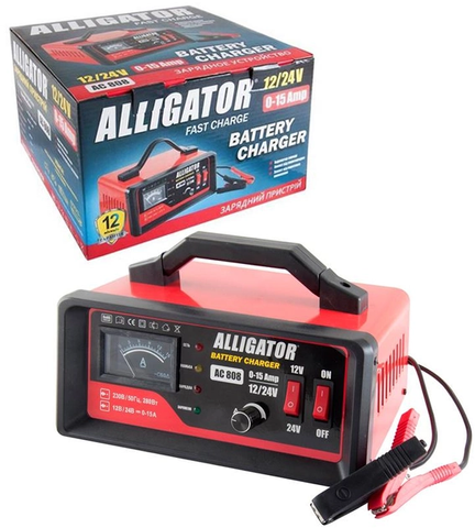Пристрій зарядний автомобільний ALLIGATOR AC808 (12-24В/15А) AC808 фото