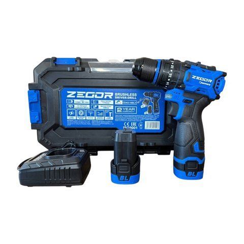 Шурупокрут акумуляторний ZEGOR CDAX-16BLH (2акум.16В 2Аг/зарядний/кейс/ударний) 2645361194 фото