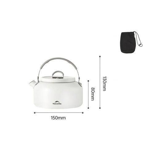 Чайник з керамічним антипригарним покриттям Naturehike CNK2450CF013 0,8 л, алюміній, білий 68968 фото