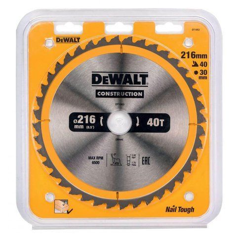 Диск пильний 216 х 30 (40Т) DeWALT DT1953 DT1953 фото