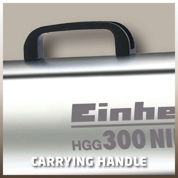 Потужний обігрівач газовий Einhell HGG 300 Niro : без АКБ, 30 кВт, тиск 1.5 бар, витрата повітря 1000 м3 / г (2330910) 2330910 фото