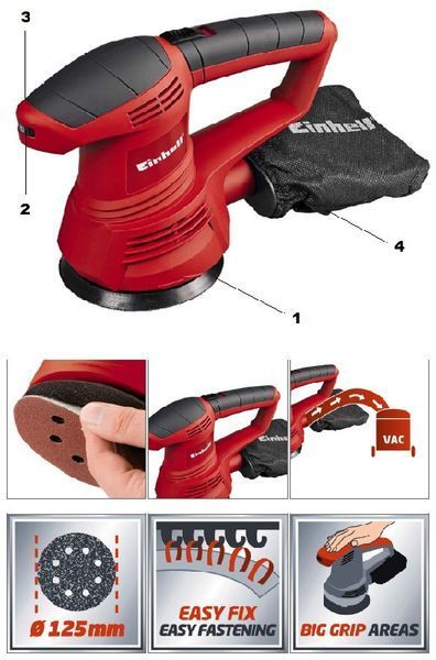 Ексцентрикова електрична шліфмашина Einhell TC-RS 38 E 4462165 фото