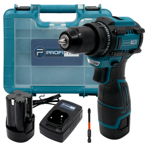 Акумуляторний шуруповерт PROFI-TEC PCD35168BL : з АКБ 2шт-16.8V 2.0 Ah, 35 Нм, набір головок 006293 фото